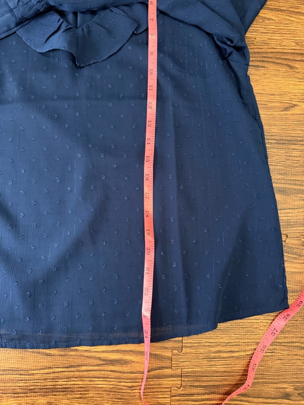 J. Crew Navy Ruffle V-Neck Long Sleeve Blouse - Picture 7 of 13